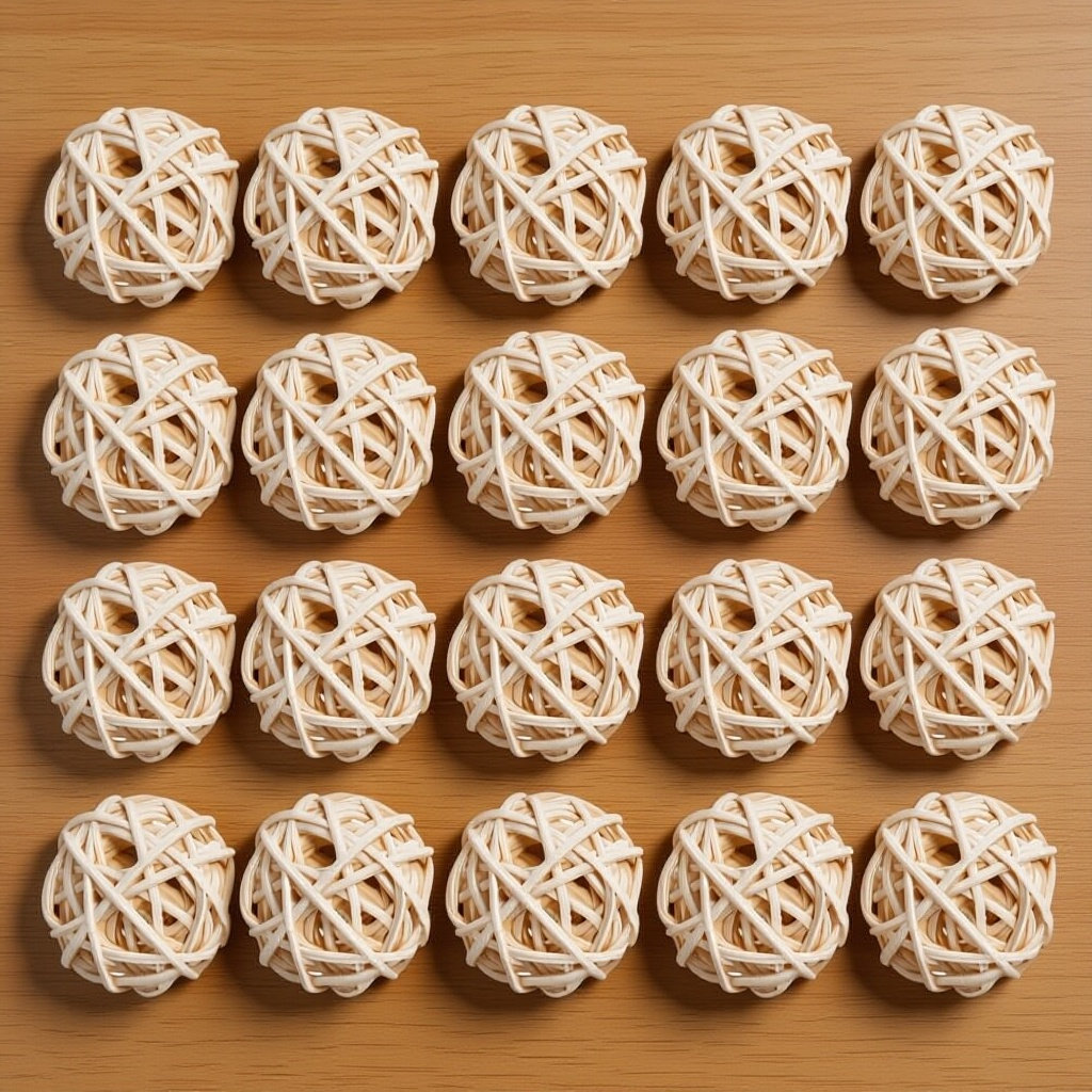 Fragrance Home Decor - 20 Adet Aromaterapi Rattan Topları Doğal