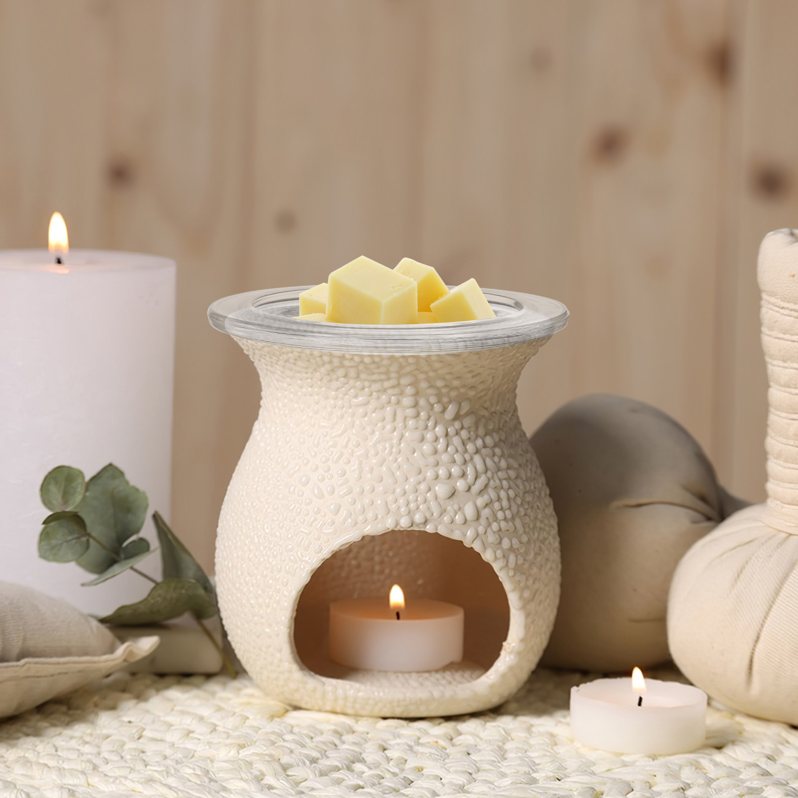 Home Fragrance Wax Melts - 4,6 İnç Şeffaf Cam Yağ Isıtıcı